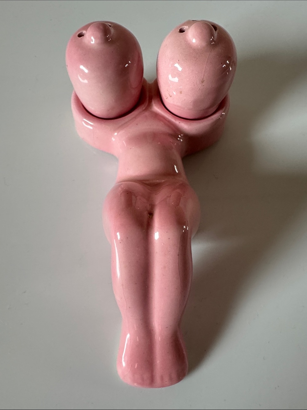 Vintage 1950s Naughty Pink Ceramic Nude Lady Salt & Pepper Shaker Set